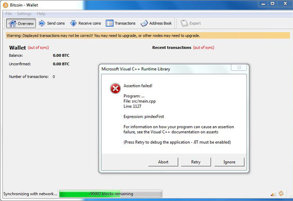 Erreur bitcoin-qt.exe